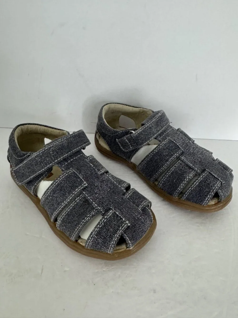 NIB See Kai Run Dillon II Gray Canvas Fisherman Sandal Toddler US 10 EU 27